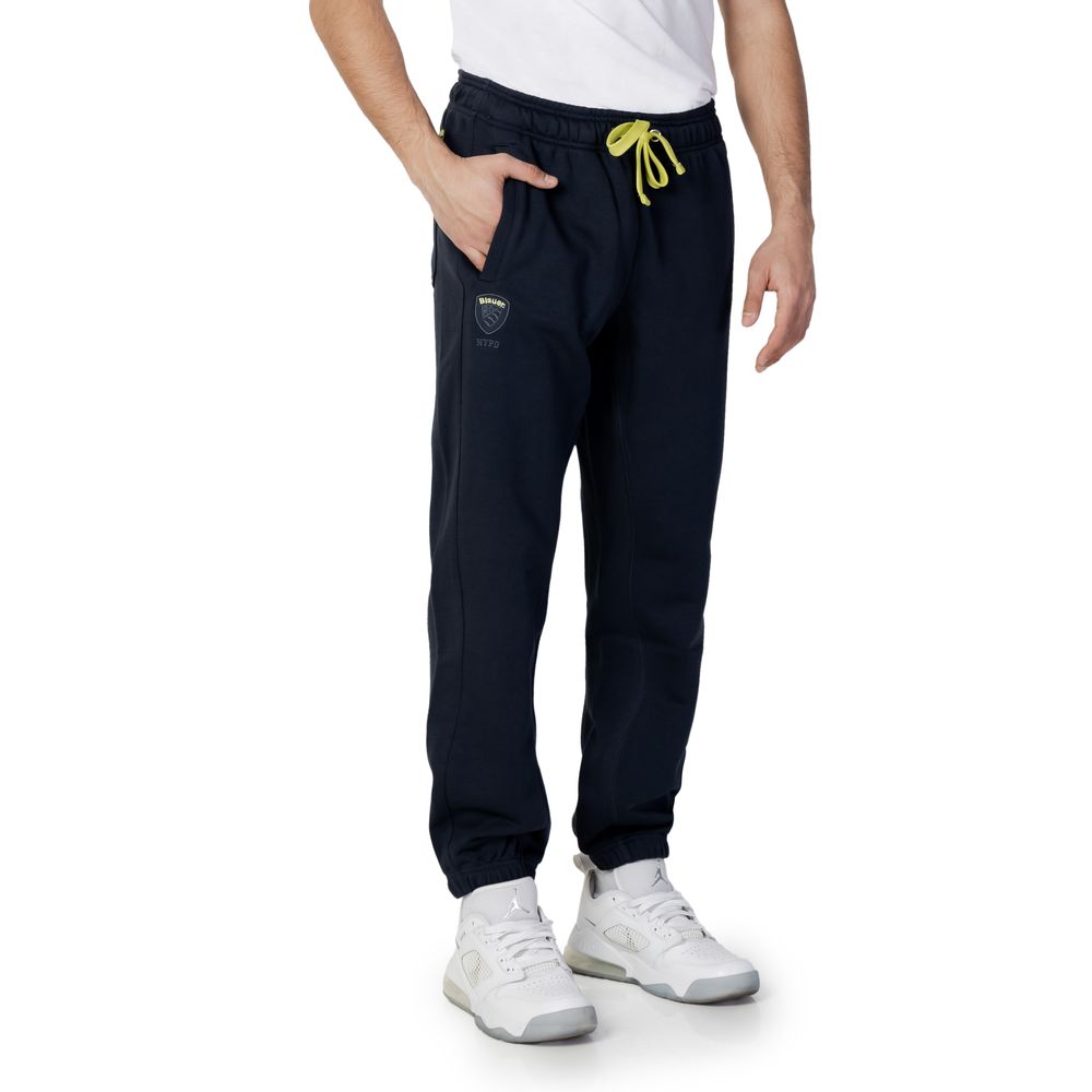Blue Cotton Joggers Workout Pant