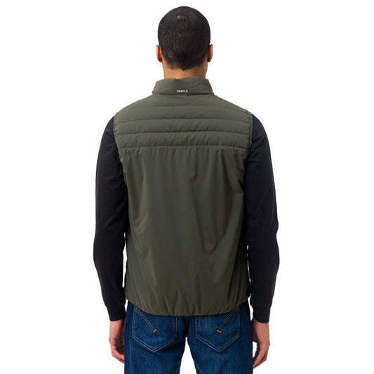 Green Polyester Men Vest