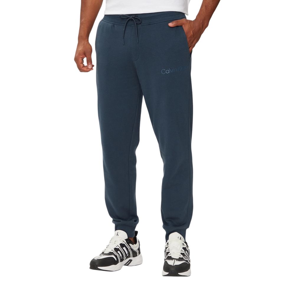 Blue Cotton Joggers Workout Pant