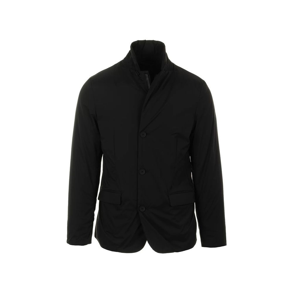 Black Polyester Jackets & Coat