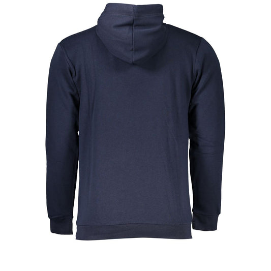 Blue Cotton Men Hoodie