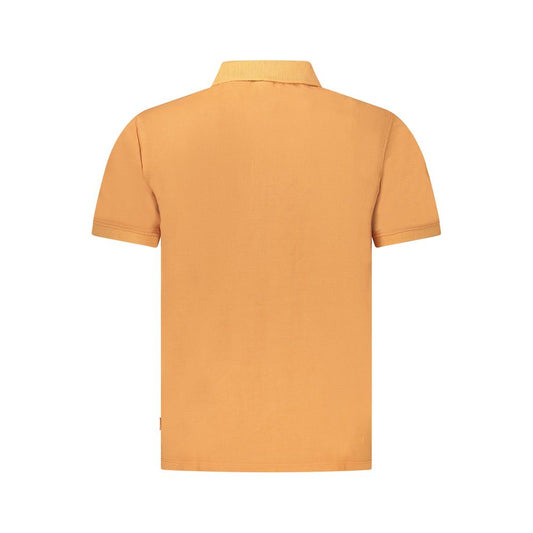 Orange Cotton Men Polo Shirt