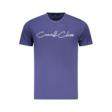 Blue Cotton Men T-Shirt