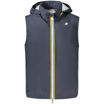 Blue Polyester Men Sleeveless Jacket
