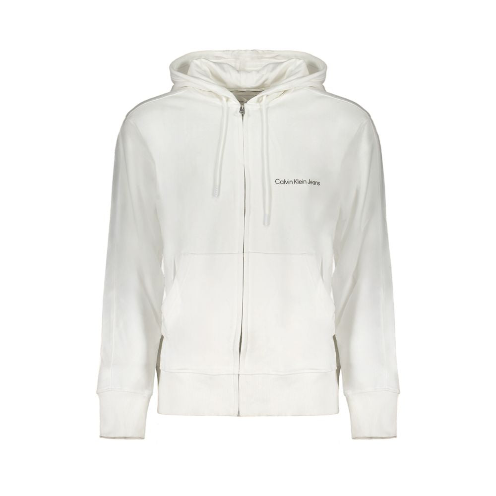 White Cotton Men's Hooded Sweater