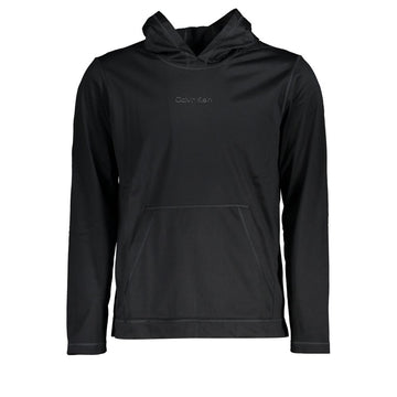 Black Polyester Men's Hooded Sweater