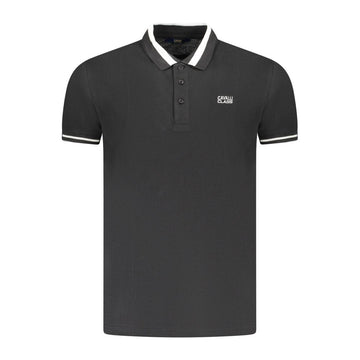 Black Cotton Men Polo Shirt