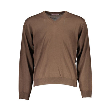 Brown Wool Men Sweater