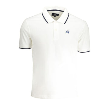 White Cotton Men Polo Shirt