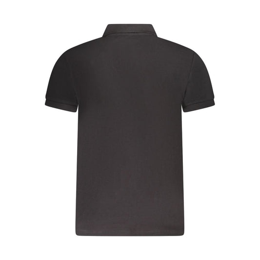 Black Cotton Men Polo Shirt