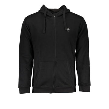 Black Cotton Men's Hooded Sweater
