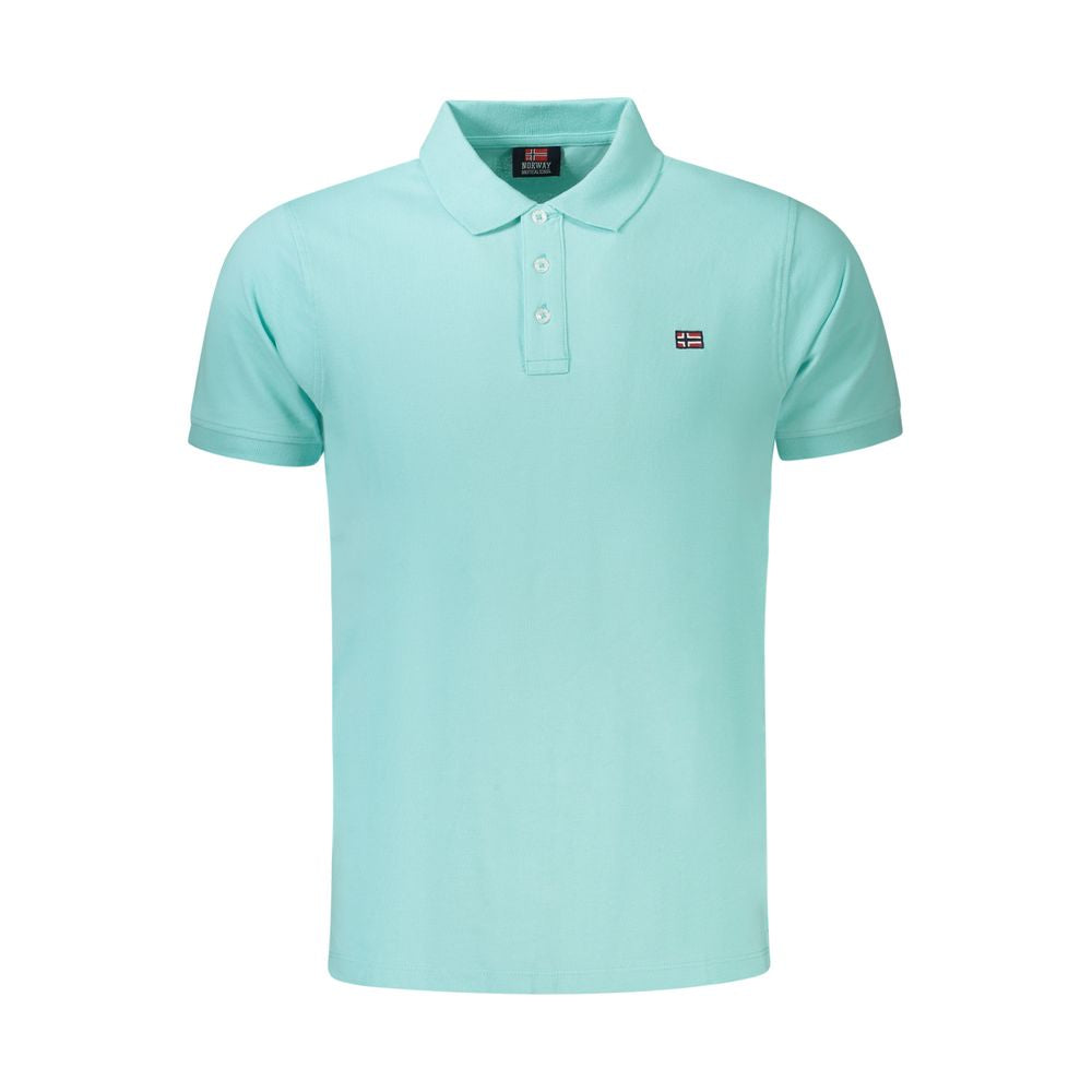 Light Blue Cotton Men Polo Shirt