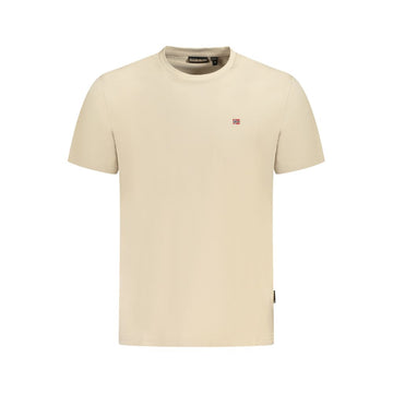 Beige Cotton Men T-Shirt