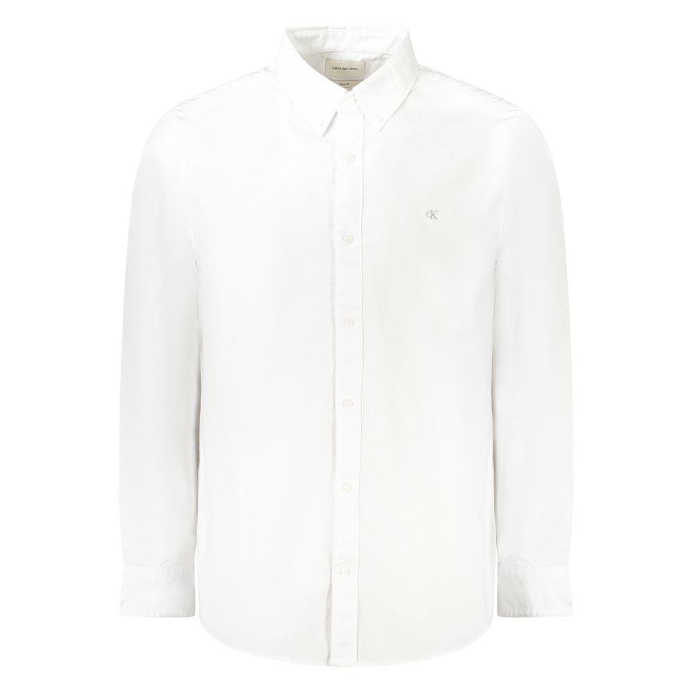 White Cotton Men Shirt