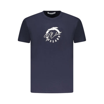 Blue Cotton Men T-Shirt