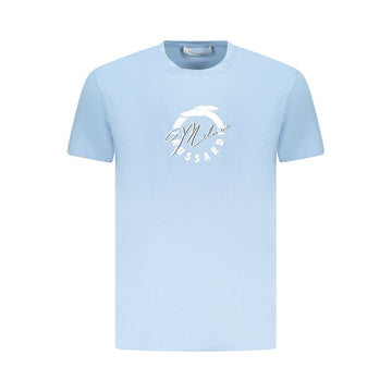 Light Blue Cotton Men T-Shirt