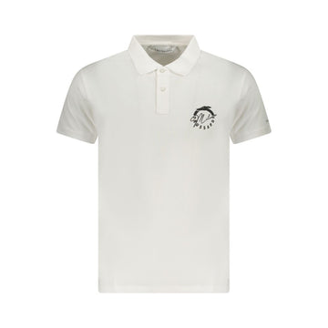 White Cotton Men Polo Shirt