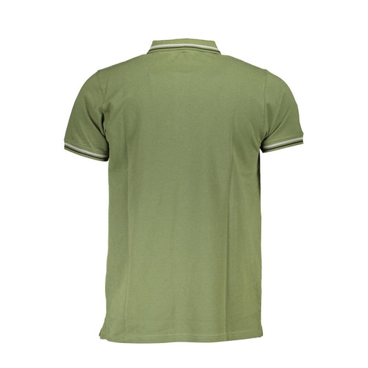 Green Cotton Men Polo Shirt