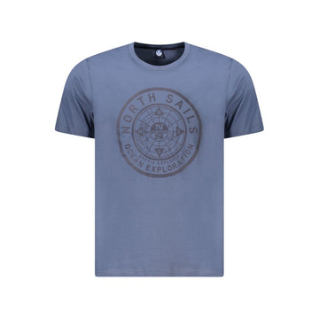 Blue Cotton Men T-Shirt