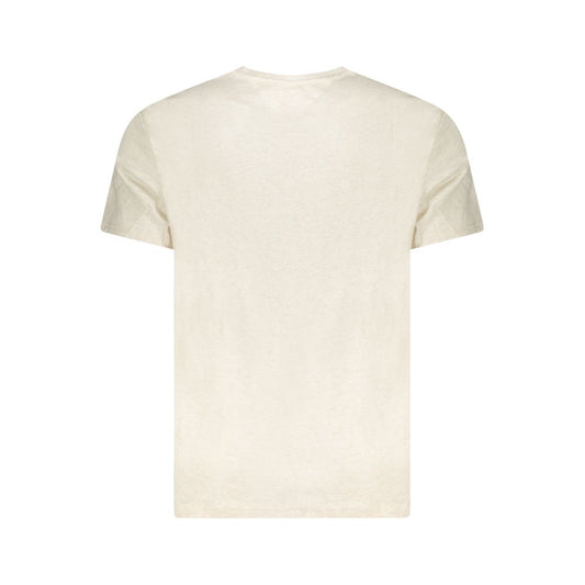 Beige Cotton Men T-Shirt