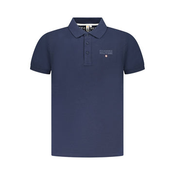Blue Cotton Polo Shirt