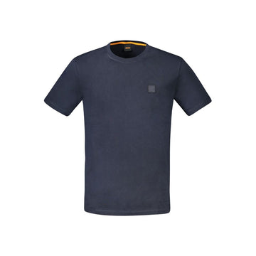 Blue Cotton Men T-Shirt