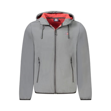Gray Polyester Men's Jacket