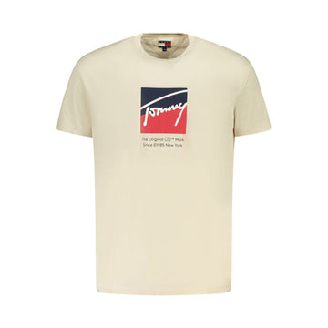 Beige Cotton Men T-Shirt