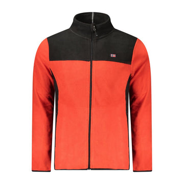 Red Polyester Men Sweater