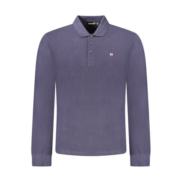 Blue Cotton Men Polo Shirt