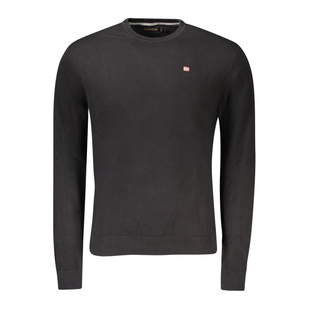 Black Cotton Men Sweater