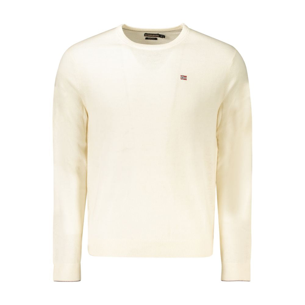 White Wool Men Sweater
