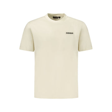 Beige Cotton Men T-Shirt