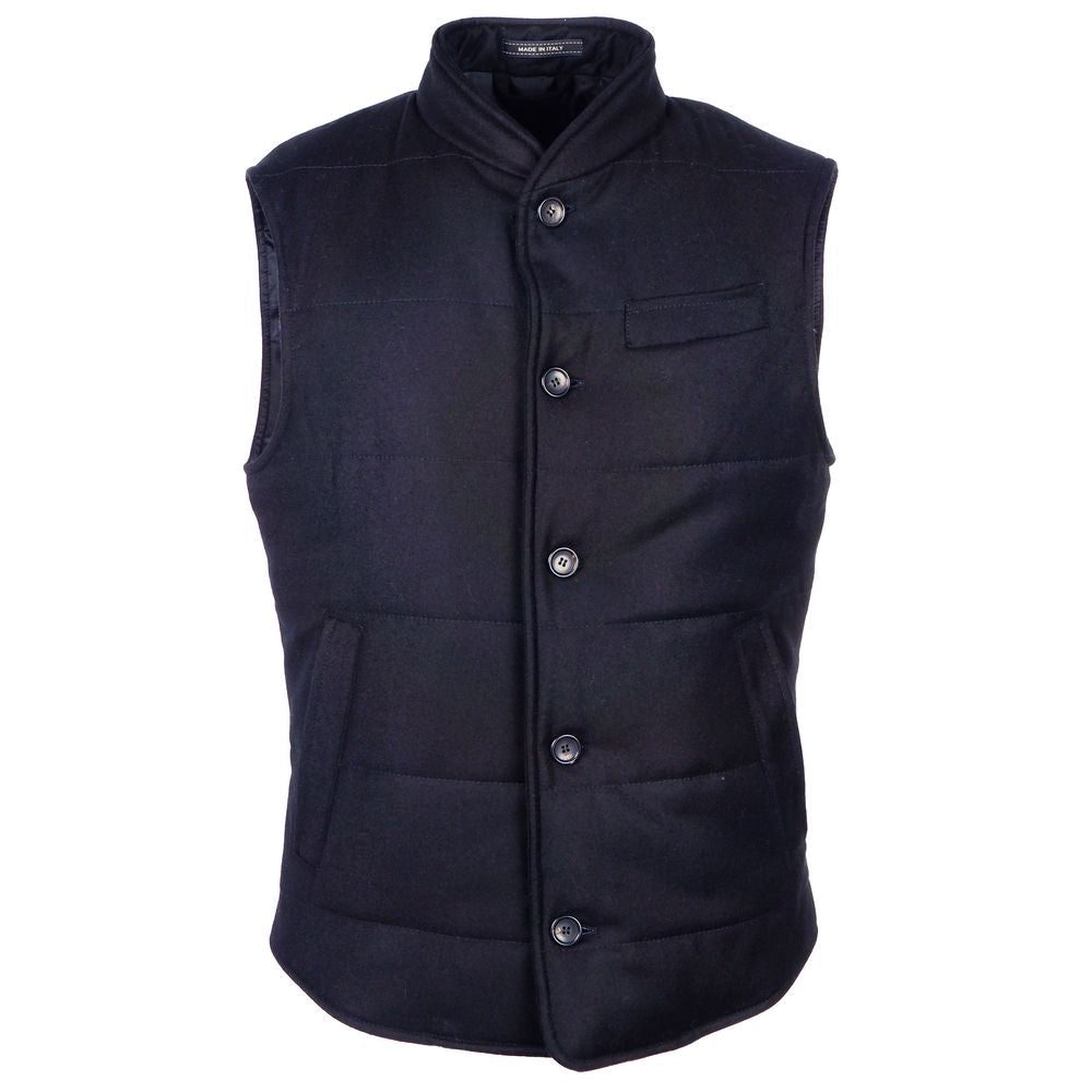 Blue Wool Sleveless Jacket