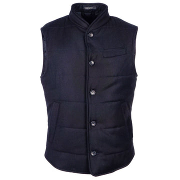 Blue Wool Sleveless Jacket