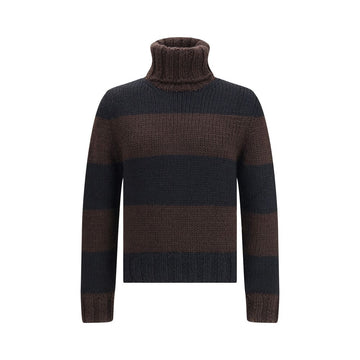 Striped Wool-Blend Turtleneck
