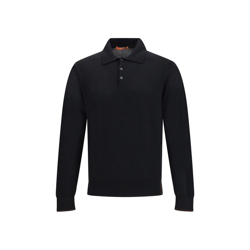 Knitted Long Sleeved Polo Shirt