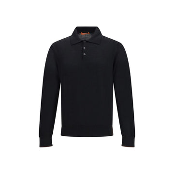 Knitted Long Sleeved Polo Shirt