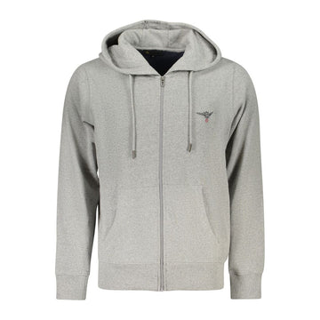Gray Cotton Men Hoodie