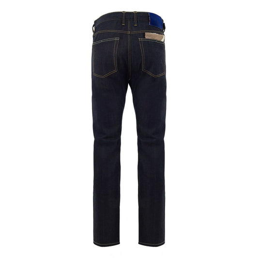 Blue Polyester Tapered Jean