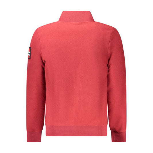 Red Polyester Men Sweater