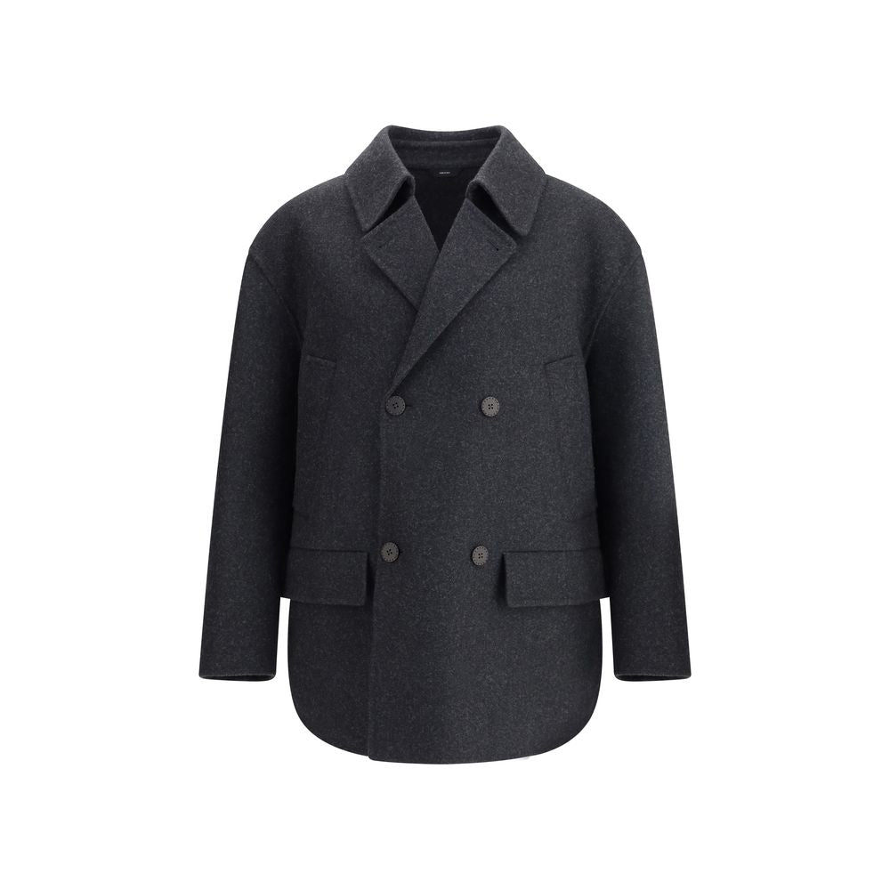 Wool felt double-breasted Caban Coat