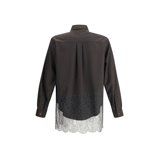Pinstripe Wool and Lace Shirt