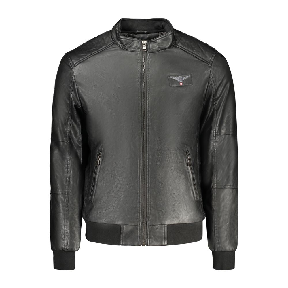 Black Polyester Men's Jacket