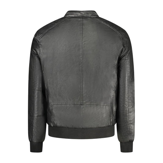 Black Polyester Men's Jacket