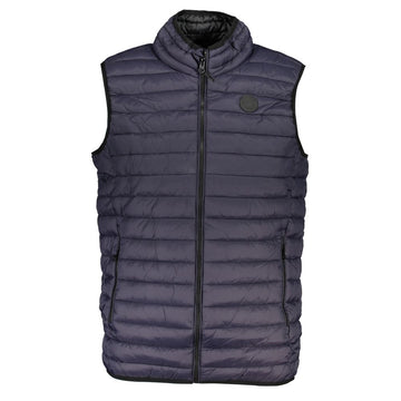 Blue Polyamide Sleveless Jacket