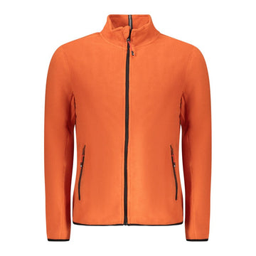 Orange Polyester Men Sweater