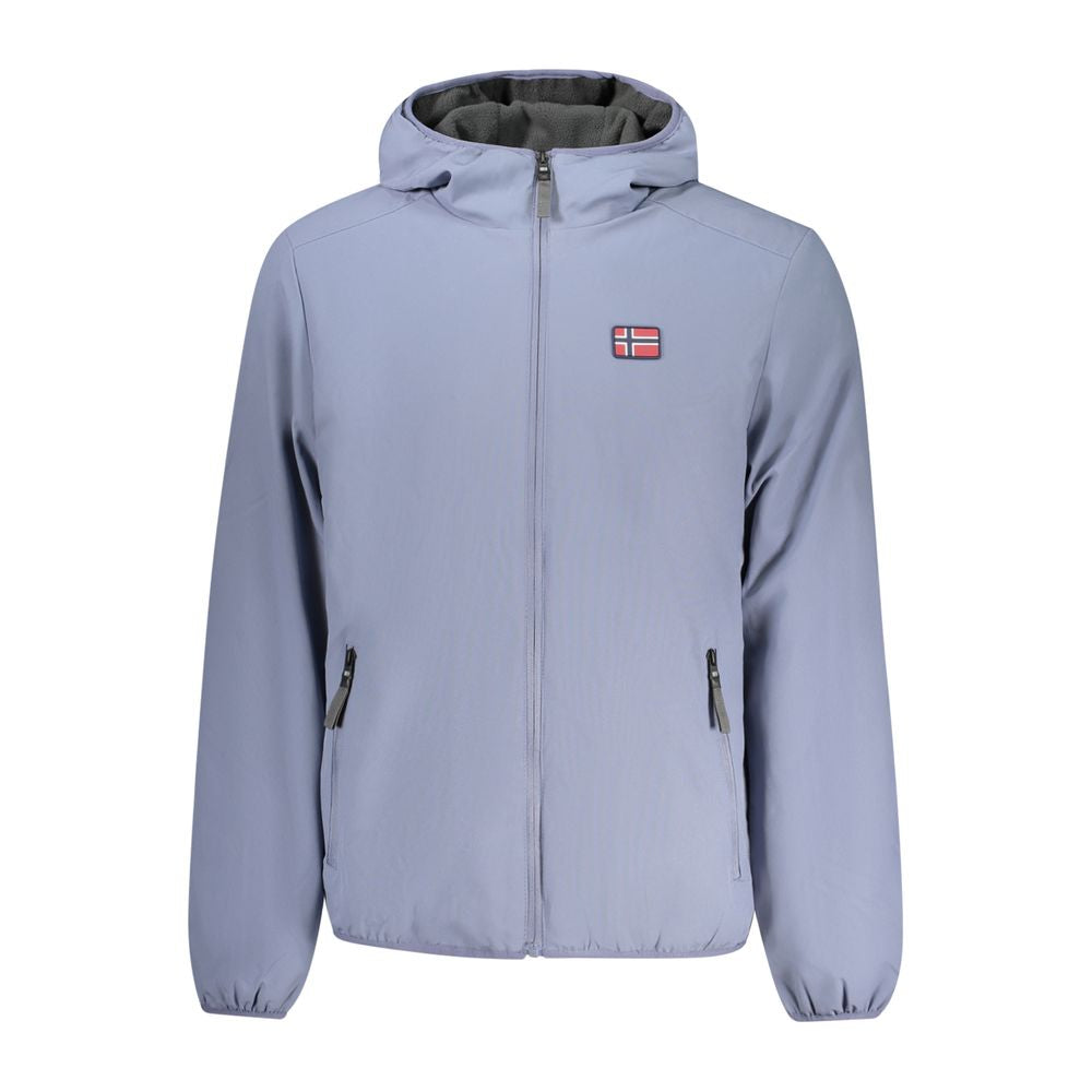 Blue Polyester Men's Jacket