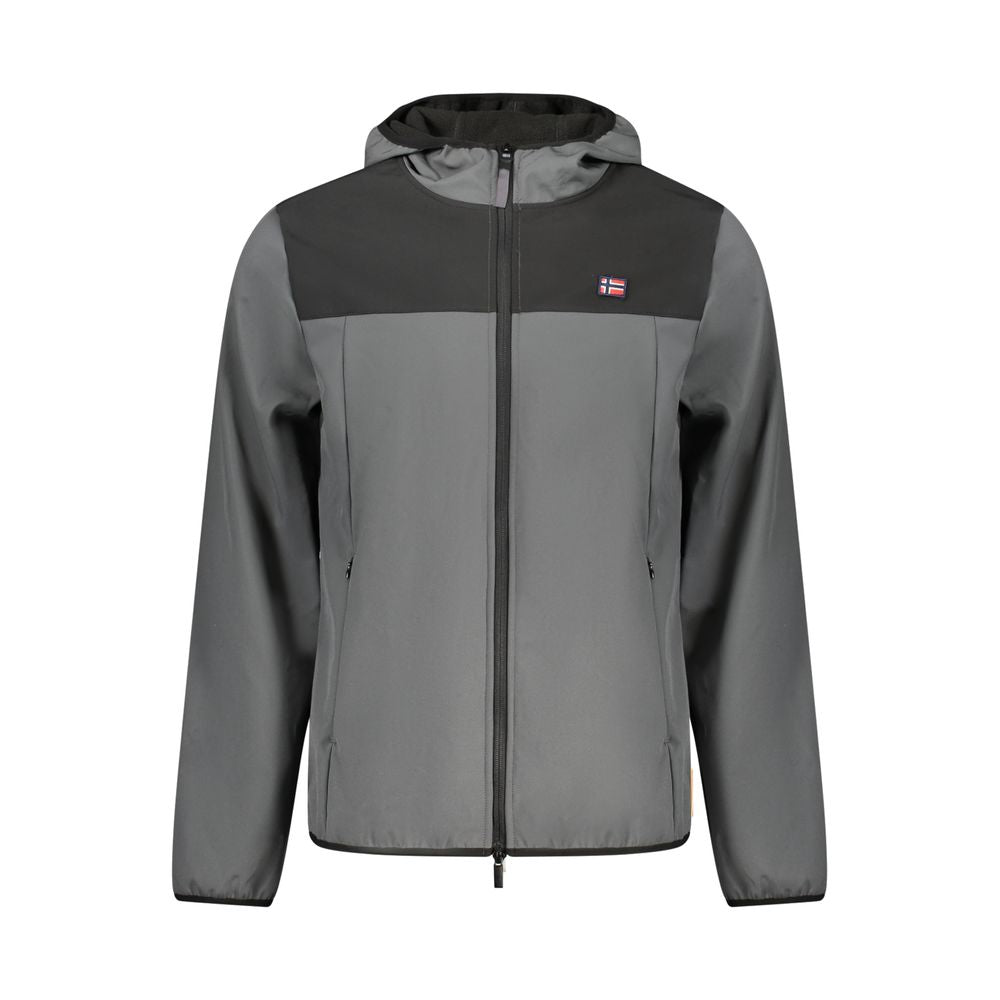 Gray Polyester Men's Jacket