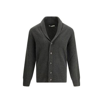 Virgin Wool Shawl-Collar Cardigan
